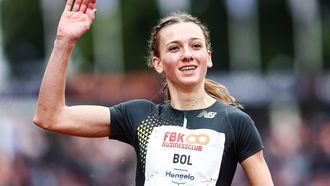 HENGELO - Femke Bol (NED) in actie op de 400 meter tijdens de FBK Games. ANP VINCENT JANNINK