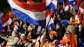 HEERENVEEN - Oranje fans tijdens de UEFA Nations League wedstrijd om de derde plaats tussen Nederland en Duitsland in het Abe Lenstra Stadion op 28 februari 2024 in Heerenveen, Nederland. ANP OLAF KRAAK
