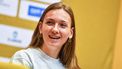 Netherland's Femke Bol addresses a press conference in Ostrava, Czech Republic on June 23, 2025, on the eve of the 64th IAAF 2025 Golden Spike Athletics Meeting.  
Michal Cizek / AFP