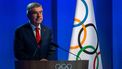 German International Olympic Committee (IOC) President Thomas Bach opens in Lausanne on June 22, 2023, an extraordinary hybrid IOC Session to vote to withdraw its recognition of the International Boxing Association (IBA) over its failure to address governance, finance and corruption concerns. 
Fabrice COFFRINI / AFP