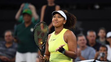 epa11051627 Naomi Osaka of Japan reacts after winning her match against Tamara Korpatsch of Germany during their round one match on Day 2 of the 2024 Brisbane International at the Queensland Tennis Centre in Brisbane, Australia, 01 January 2024.  EPA/JONO SEARLE  AUSTRALIA AND NEW ZEALAND OUT