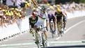 epa12231958 Slovenian rider Tadej Pogacar of UAE Team Emirates wins the 7th stage of the Tour de France cycling race over 197km from Saint Malo to Mur-de-Bretagne, France, 11 July 2025.  EPA/MARTIN DIVISEK