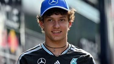 Mercedes' Italian driver Kimi Antonelli walks down the paddock at the Red Bull Ring race track in Spielberg, Austria, on June 25, 2026, ahead of the Formula One Austrian Grand Prix.  
Andrej ISAKOVIC / AFP