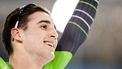 HEERENVEEN - Jenning de Boo reageert na het winnen van de tweede 500 meter voor mannen tijdens de eerste dag van het NK afstanden in Thialf. Voor de Nederlandse rijders en rijdsters is dit toernooi een belangrijke tussenstop onderweg naar het WK afstanden in Hamar. ANP SEM VAN DER WAL