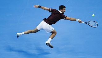epa13280491 Novak Djokovic of Serbia  Alexander Zverev of Germany in action during his men’s singles quarterfinals match against Alexander Zverev of Germany at the China Open tennis tournament in Beijing, China, 04 October 2026.  EPA/ANDRES MARTINEZ CASARES