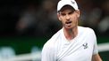 2023-10-30 17:34:37 Great Britain's Andy Murray reacts during his men's singles match against Australia's Alex De Minaur on day one of the Paris ATP Masters 1000 tennis tournament at the Accor Arena - Palais Omnisports de Paris-Bercy - in Paris on October 30, 2023. 
Dimitar DILKOFF / AFP