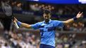 Serbia's Novak Djokovic reacts during his men's singles second round tennis match against Serbia's Laslo Djere on day three of the US Open tennis tournament at the USTA Billie Jean King National Tennis Center in New York City, on August 28, 2024. 
CHARLY TRIBALLEAU / AFP