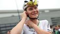 Team SD Worx - Protime's Belgian rider Lotte Kopecky looks on at the start of the fourth edition of the women's Paris-Roubaix one-day classic cycling race, 148,5km between Denain and Roubaix, on April 6, 2024. 
Thomas SAMSON / AFP