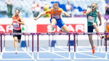 ROME - Nick Smidt in actie op 400 meter horden op de vierde dag van de Europese kampioenschappen atletiek. ANP IRIS VAN DEN BROEK