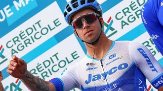 2023-03-12 11:15:35 epa10516706 Dutch rider Dylan Groenewegen of the team Jayco Alula before the start of the 7th and last stage of the Tirreno Adriatico cycling race, over 154km from San Benedetto del Tronto to San Benedetto del Tronto, Italy, 12 March 2023.  EPA/ROBERTO BETTINI