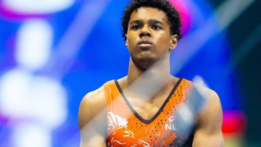 LEIPZIG -  ELijah Faverus in actie tijdens de allround finales op de EK turnen in het Duitse Leipzig. ANP IRIS VAN DEN BROEK