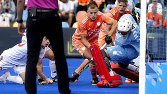 MONCHENGLADBACH - Thijs van Dam van Nederland tijdens de finale van de mannen op het EK Hockey. ANP OLAF KRAAK