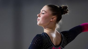 GENT - Floor Slooff tijdens de Oympische kwalificatiewedstrijd. Het is de laatste kans voor de vrouwen om zich te kwalificeren voor het Nederlandse team. ANP IRIS VAN DEN BROEK