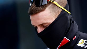 Team Soudal Quick-Step Belgian rider Remco Evenepoel looks on after a training ride as part of the 2024 team presentation, in Calpe, eastern Spain on January 9, 2024. 
JOSE JORDAN / AFP