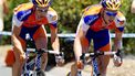 epa03072175 Rabobank Cycling Team riders The Netherland's Tom Leezer (L) and Jos Van Emden during stage six of Tour Down Under, Adelaide City Circuit, in Adelaide, Australia, 22 January 2012.  EPA/BEN MACMAHON AUSTRALIA AND NEW ZEALAND OUT