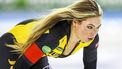 2023-10-28 15:14:32 HEERENVEEN - Jutta Leerdam reageert na de eerste 500m dames in ijsstadion Thialf. Het langebaanseizoen start met dit driedaagse kwalificatietoernooi voor de wereldbeker. ANP VINCENT JANNINK