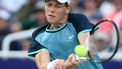 epa11554682 Jannik Sinner of Italy in action against  Alexander Zverev of Germany during the semi-final round of the Cincinnati Open at the Lindner Family Tennis Center in Mason Ohio, USA, 18 August 2024.  EPA/MARK LYONS