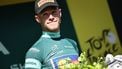 epa12229742 Italian rider Jonathan Milan of Lidl - Trek team celebrates on the podium in the point classification leader green jersey after  the 6th stage of the Tour de France cycling race over 201.5km from Bayeux to Vire Normandie, France, 10 July 2025.  EPA/CHRISTOPHE PETIT TESSON