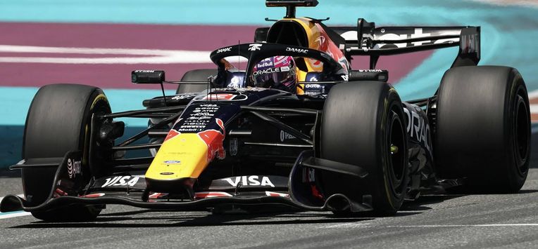Red Bull Racing's Dutch driver Max Verstappen races during the 2026 Miami Formula One Sprint at Miami International Autodrome in Miami Gardens, Florida, on May 2, 2026.  
CHARLY TRIBALLEAU / AFP