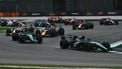 Mercedes' Italian driver Kimi Antonelli (R) and Mercedes' British driver George Russell steer their cars during the Formula One Bahrain Grand Prix in Sepang on October 4, 2026. 
Lillian SUWANRUMPHA / AFP