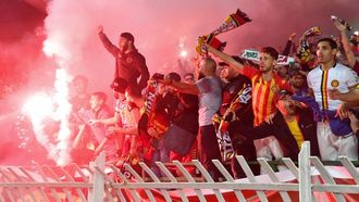 Esperance supporters cheer during the CAF Champions League quarter-final football match between Algeria's JS Kabylie and Tunisia's Esperance Sportive de Tunis at the Stade du 5 juillet in Algiers on April 22, 2023. 
AFP