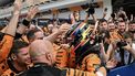 McLaren's Australian driver Oscar Piastri celebrates after winning the 2025 Miami Formula One Grand Prix at Miami International Autodrome in Miami Gardens, Florida, on May 4, 2025.  
CHANDAN KHANNA / AFP
