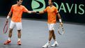 GRONINGEN - Jean-Julien Rojer en Wesley Koolhof van Nederland op de tweede dag van het Daviscup Qualifiers duel tussen Nederland en Zwitserland in Martiniplaza. De winnaar van de ontmoeting plaatst zich voor groepsfase van de Daviscup Final. ANP SANDER KONING