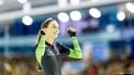 HEERENVEEN - Femke Kok viert de snelste tijd op de eerste 500m race tijdens de derde dag van het olympisch kwalificatietoernooi langebaanschaatsen in Thialf. ANP SEM VAN DER WAL