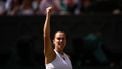 Belarus's Aryna Sabalenka celebrates after winning a point against US player Amanda Anisimova during their women's singles semi-final tennis match on the eleventh day of the 2025 Wimbledon Championships at The All England Lawn Tennis and Croquet Club in Wimbledon, southwest London, on July 10, 2025. 
HENRY NICHOLLS / AFP