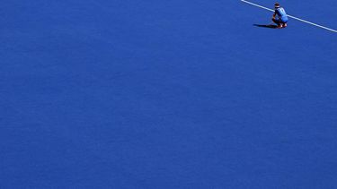 Scotland's Struan Walker reacts after the pool A hockey match between Scotland and South Africa on day four of the Commonwealth Games at the University of Birmingham Hockey and Squash Centre in Birmingham, central England, on August 1, 2022. 
Glyn KIRK / AFP