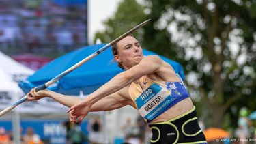 The Netherlands' Sofie Dokter competes in the women's javelin throw event of the Athletics Meeting in Goetzis, Austria on May 31, 2026. 
Peter RINDERER / EXPA / APA / AFP