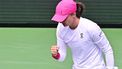 Poland's Iga Swiatek celebrates a point won against Denmark's Caroline Wozniacki in their ATP-WTA Indian Wells Masters women's quarter final  tennis match at the Indian Wells Tennis Garden in Indian Wells, California, on March 14, 2024. 
Frederic J. BROWN / AFP