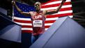 epa11192490 Winner Christian Coleman of the US reacts after the men's 60 meters final at the World Athletics Indoor Championships in Glasgow, Britain, 01 March 2024.  EPA/MICHAEL BUHOLZER