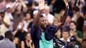 France's Gael Monfils waves to the crowd after loosing his men's singles second round tennis match against USA's Learner Tien on day five of the US Open tennis tournament at the USTA Billie Jean King National Tennis Center in New York City on September 3, 2026. 
CHARLY TRIBALLEAU / AFP