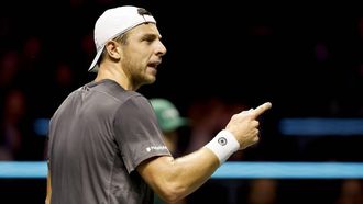 ROTTERDAM - Tallon Griekspoor (Nederland) in actie tegen Quentin Halys (Frankrijk) op de derde dag van het ABN AMRO tennistoernooi in Ahoy Rotterdam. BAS CZERWINSKI / ANP