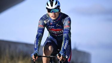 Soudal Quick-Step's French rider Paul Magnier arrives at the start of the men elite 'Middelkerke-Wevelgem - In Flanders Fields' one day cycling race, 240.8 km from Middelkerke to Wevelgem, on March 29, 2026. 
JASPER JACOBS / Belga / AFP