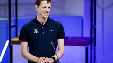 AMSTERDAM - Nathan Van Hooydonck tijdens de teampresentatie van de wielerploegen van Team Jumbo-Visma 2023. ANP SEM VAN DER WAL