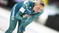 HEERENVEEN - Marijke Groenewoud reageert na de 3000 meter op de tweede dag van het World Cup kwalificatietoernooi schaatsen in Thialf. ANP VINCENT JANNINK