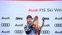 Winner US' Mikaela Shiffrin poses on the podium after the Women's Giant Slalom race at the FIS Alpine Skiing World Cup event on December 28, 2023 in Lienz, Austria. 
VLADIMIR SIMICEK / AFP