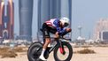 UAE Team Emirates' US cyclist Brandon Mcnulty rides during the second stage of the 6th UAE Cycling Tour from al-Hudayriyat Island to al-Hudayriyat Island on February 20, 2024. 
Giuseppe CACACE / AFP