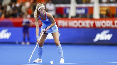 AMSTELVEEN - Yibbi Jansen van Nederland tijdens de groepsfase wedstrijd op het WK hockey tussen Nederland en Chili in het Wagener Stadion. SEM VAN DER WAL / ANP