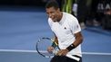 epa11818105 Felix Auger-Aliassime of Canada celebrates winning the men's final match against Sebastian Korda of USA at the Adelaide International tennis tournament in Adelaide, Australia, 11 January 2025.  EPA/MATT TURNER AUSTRALIA AND NEW ZEALAND OUT