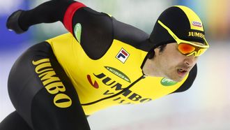 HEERENVEEN - Kai Verbij in actie tijdens de tweede 500m heren in ijsstadion Thialf. Het langebaanseizoen start met dit driedaagse kwalificatietoernooi voor de wereldbeker. ANP VINCENT JANNINK