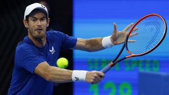 Britain's Andy Murray hits a return against Czech Republic's Jakub Mensik during their men's singles match at the ATP Qatar Open tennis tournament in Doha on February 21, 2024. 
KARIM JAAFAR / AFP