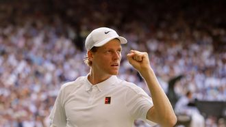 epa12236100 Jannik Sinner of Italy reacts during the Men's Singles final match against Carlos Alcaraz of Spain at the Wimbledon Championships, Wimbledon, Britain, 13 July 2025.  EPA/TOLGA AKMEN  EDITORIAL USE ONLY