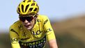 2023-07-22 17:10:06 Jumbo-Visma's Danish rider Jonas Vingegaard wearing the overall leader's yellow jersey crosses the finish line at the end of the 20th stage of the 110th edition of the Tour de France cycling race 133 km between Belfort and Le Markstein Fellering, in Eastern France, on July 22, 2023. 
Anne-Christine POUJOULAT / AFP