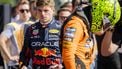 SPA - Max Verstappen (Red Bull Racing) en Lando Norris (McLaren) na afloop van de kwalificatie op het circuit van Spa-Francorchamps voor de Grote Prijs van België. ANP SEM VAN DER WAL