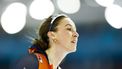 HEERENVEEN - Suzanne Schulting (NED) reageert na de 1.000 meter vrouwen tijdens de zesde en tevens laatste wereldbeker langebaanschaatsen van het seizoen. Het driedaagse evenement vond plaats in Thialf. ANP VINCENT JANNINK