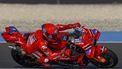 Ducati Lenovo's Spanish rider Marc Marquez takes part in the free practice session of the Qatar MotoGP Grand Prix at the Lusail International Circuit in Lusail, north of Doha, on April 11, 2025. 
Karim JAAFAR / AFP