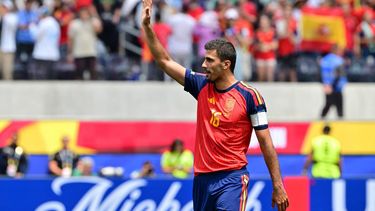Spain's forward #19 Lamine Yamal waves after winning the 2026 World Cup round of 32 football match between Spain and Austria at the Los Angeles Stadium in Inglewood on July 2, 2026. 

Frederic J. Brown / AFP